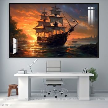 Tranh phong thủy thuận buồm xuôi gió tài lộc đẹp