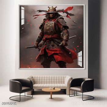 Mẫu tranh Samurai trang trí tường nhà