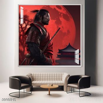 Mẫu tranh Samurai đẹp decor trang trí tường