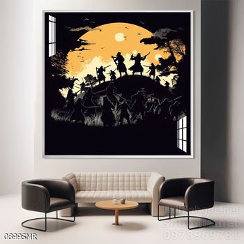 Tranh nghệ thuật deor trang trí tường nhà chiến binh Samurai huyền thoại