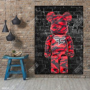 Tranh  gấu bearbrick treo tường nổi bật