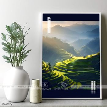 Tranh làng quê decor trang trí tường nhà