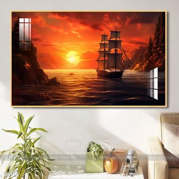 Tranh thuận buồm xuôi gió cánh buồm vàng đẹp nhất