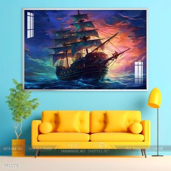 Tranh thuận buồm xuôi gió treo tường