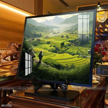 Tranh làng quê phong cảnh yên bình