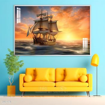 Tranh phong thủy thuận buồm xuôi gió tài lộc đẹp