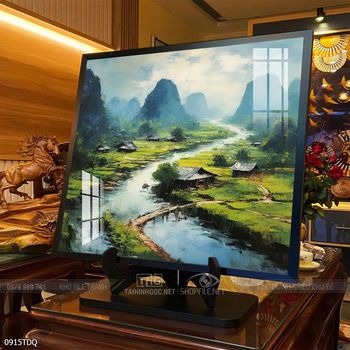 Tranh làng quê decor trang trí tường nhà