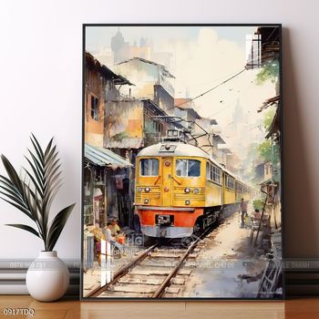 Tranh làng quê Việt Nam treo tường trang trí