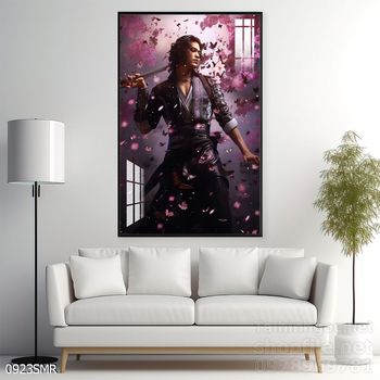 Mẫu tranh Samurai đẹp decor trang trí tường