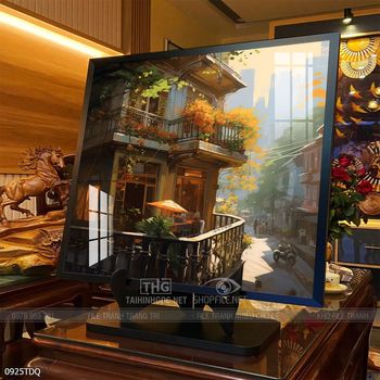 Tranh phong cảnh cánh đồng quê hương mùa lúa chín