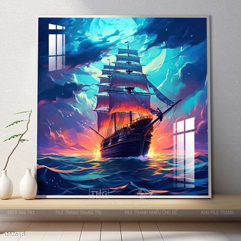 Tranh thuyền buồm và cảnh biển