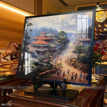 Tranh làng quê decor trang trí tường nhà