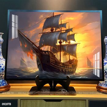 Tranh thuận buồm xuôi gió cánh buồm vàng đẹp nhất