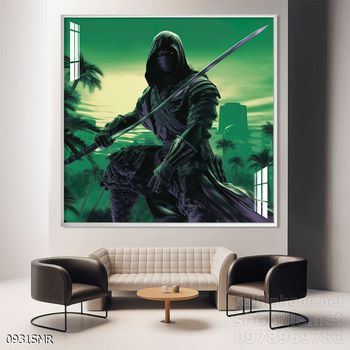 Mẫu tranh Samurai trang trí tường nhà