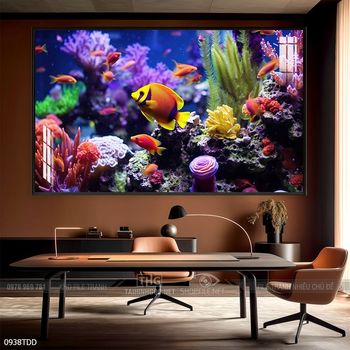 Tranh cá heo decor trang trí tường nhà