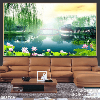 Tranh hoa sen nghệ thuật treo tường