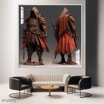 Mẫu tranh chiền binh Samurai décor trang trí tường đẹp độc đáo