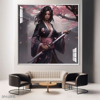 Tranh treo tường nghệ thuật hình Samurai Nhật Bản