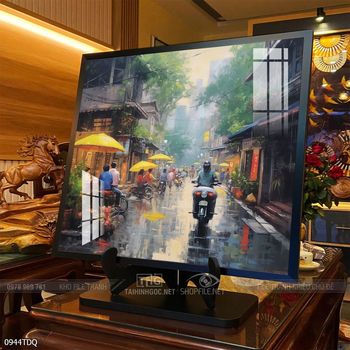 Tranh làng quê decor trang trí tường nhà