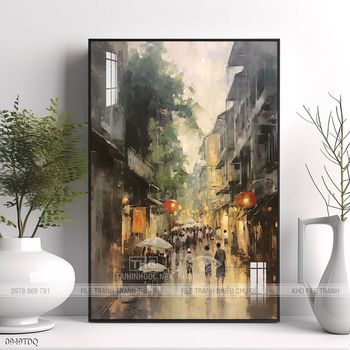 Tranh phong cảnh làng quê tuyệt đẹp