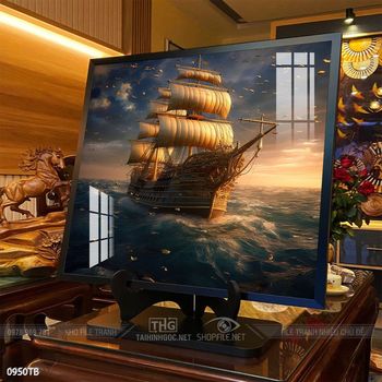 Tranh thuận buồm xuôi gió cánh buồm vàng đẹp nhất