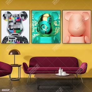 Tranh treo tường  gấu bearbrick chất lượng cao