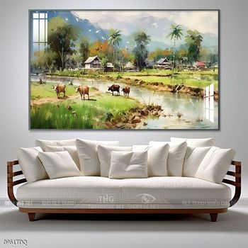 Tranh phong cảnh làng quê tuyệt đẹp