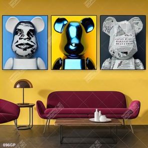 Tranh treo tường  gấu bearbrick đẹp độc đáo
