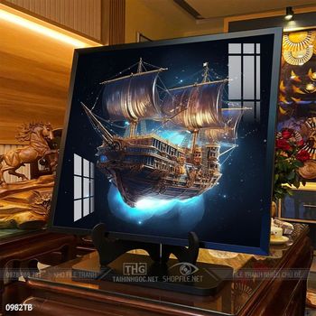 Tranh thuyền buồm vàng phong thủy đẹp