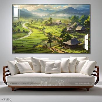 Tranh làng quê Việt Nam treo tường trang trí