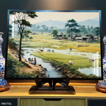 Tranh phong cảnh làng quê Việt Nam