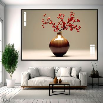 Mẫu tranh bình hoa sang trọng đẹp độc đáo
