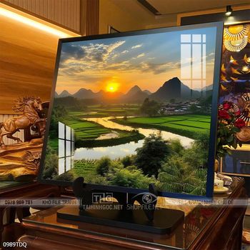 Tranh làng quê phong cảnh yên bình