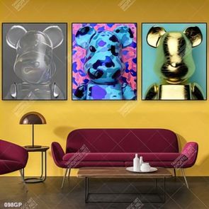 Tranh treo tường gấu bearbrick đẹp độc đáo