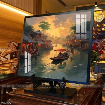 Tranh làng quê decor trang trí tường nhà