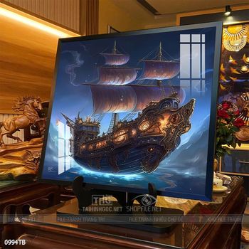 Tranh thuận buồm xuôi gió cánh buồm vàng đẹp nhất