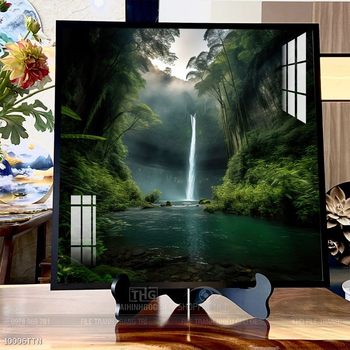 Tranh phong thủy phong cảnh thác nước thiên nhiên