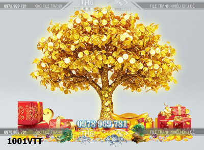 File psd cây tiền vàng tài lộc 1001VTT