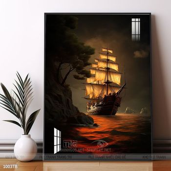 Tranh thuyền buồm và cảnh biển