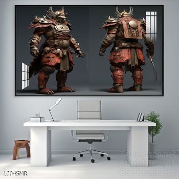 Mẫu tranh Samurai trang trí tường nhà
