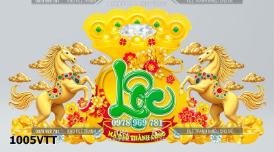 File tách lớp layer 2 con nâuự vàng chữ lộc 3d thư pháp 1005VTT