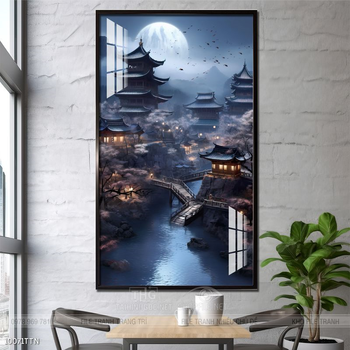 Tranh phong thủy phong cảnh thác nước thiên nhiên