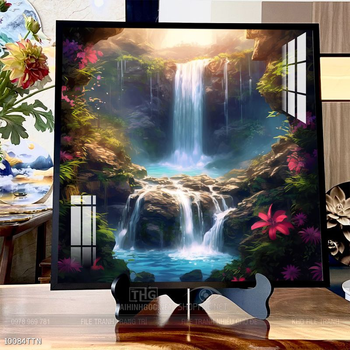 Tranh phong thủy phong cảnh thác nước thiên nhiên