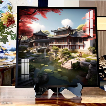 Tranh phong thủy phong cảnh thác nước thiên nhiên