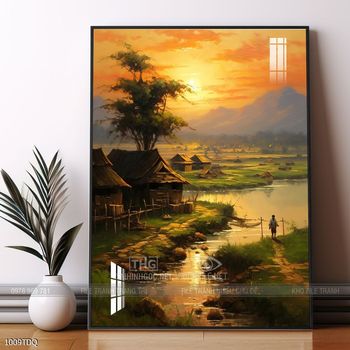 Tranh phong cảnh làng quê tuyệt đẹp