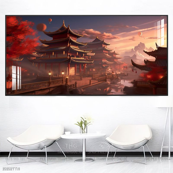 Tranh phong thủy nước non tuyệt đẹp