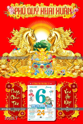 File lịch Tết ngựa vàng psd tách lớp 1011LT File lịch Tết ngựa vàng psd tách lớp 1011LT