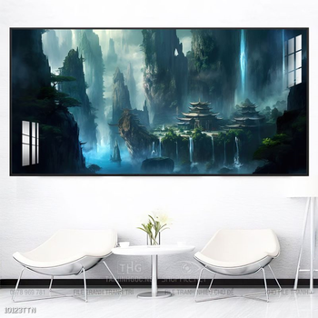 Tranh phong thủy phong cảnh thác nước thiên nhiên