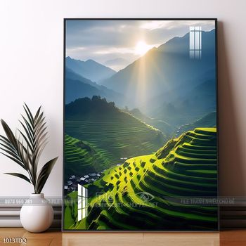 Tranh làng quê phong cảnh yên bình