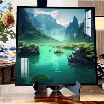 Tranh phong thủy nước non tuyệt đẹp